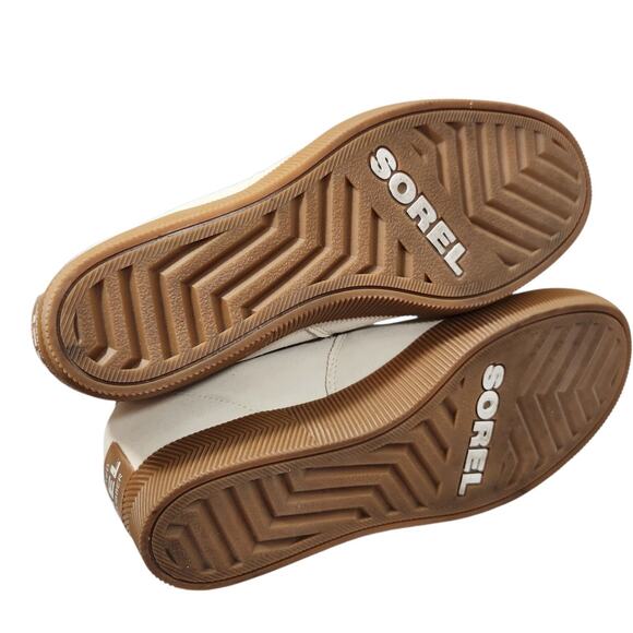 SOREL WOMEN WHITE LEATHER SLIP ON WEDGE BOOT US 8 CLASSIC DRESSY NEUTRAL COMFORT - Picture 6 of 7